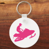 Magenta-Snowmobiler Sleutelhanger (Voorkant)