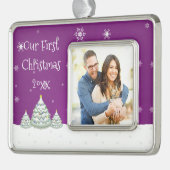 Magenta Snowy kerstboomvormig Ornament (Links)