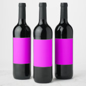 Magenta Solid Color Wijn Etiket (Flessen)