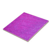 Magenta Sparkle Glitter Girly Paarse Pink Holiday Tegeltje (Zijkant)