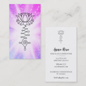 *~* Magenta Sparkles Lotus Reiki Healing Energy Visitekaartje (Voorkant / Achterkant)