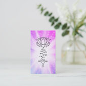 *~* Magenta Sparkles Lotus Reiki Healing Energy Visitekaartje (Staand voorkant)