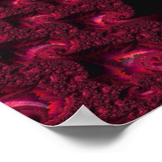 Magenta Spiral Alien Tentacle Fractal Artwork Poster (Hoek)