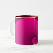 Magenta Spiral Monogram Modern Trendy Chic Tweekleurige Koffiemok (Voorkant links)