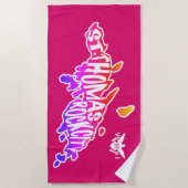 Magenta, St. Thomas "Rock City" VS Maagdeneilanden Strandlaken (Voorkant)