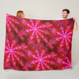 Magenta Starburst Mandelbrot Psychedelic Fractal Fleece Deken