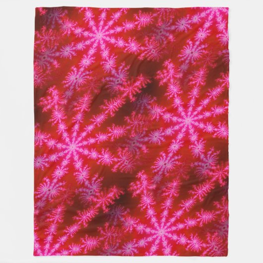 Magenta Starburst Mandelbrot Psychedelic Fractal Fleece Deken (Voorkant)