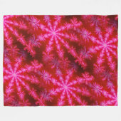 Magenta Starburst Mandelbrot Psychedelic Fractal Fleece Deken (Voorkant (Horizontaal))