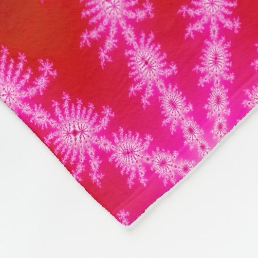 Magenta Starburst Mandelbrot Psychedelic Fractal Fleece Deken (Hoek)