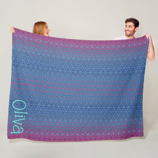 Magenta-ster metamorf fleece deken (In situ)