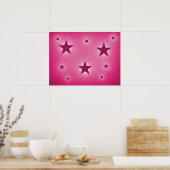 Magenta sterren in het Poster Night Sky (Keuken)