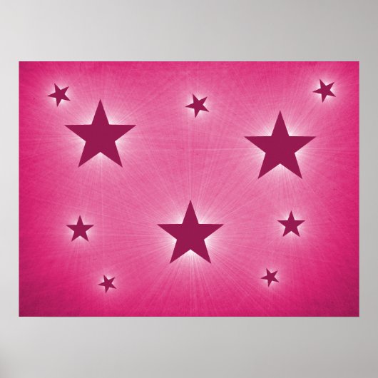 Magenta sterren in het Poster Night Sky (Voorkant)