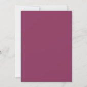 Magenta Stof Roze Bruiloft Kaart (Achterkant)