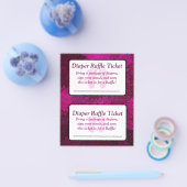 Magenta Strikdas Baby Shower Tombola Lootbal Flyer (Enkel)