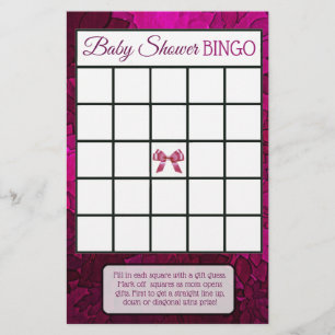 Magenta strikjes en voetafdrukken Meisje baby show Flyer