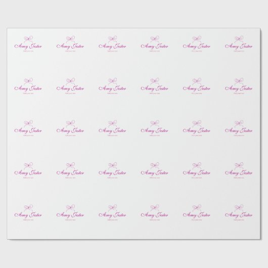 magenta striknaam monogram krabbel illustratie cadeaupapier (Vlak)