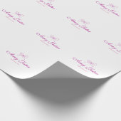 magenta striknaam monogram krabbel illustratie cadeaupapier (Hoek)