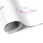 magenta striknaam monogram krabbel illustratie cadeaupapier (Rol Hoek)