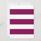 Magenta Striped Baby shower Invitation Kaart (Achterkant)