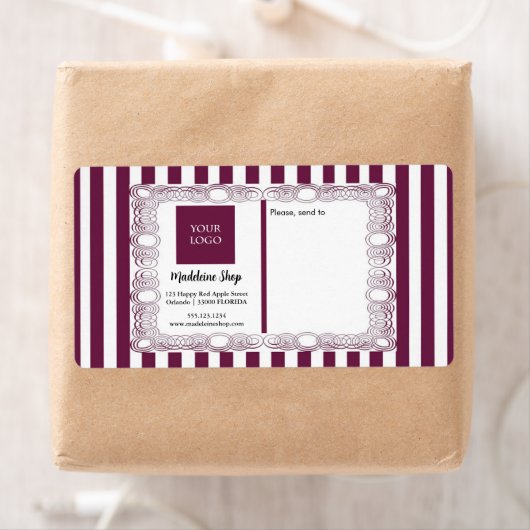 Magenta Stripes & Curly Lijst & Logo Etiket (Insitu)