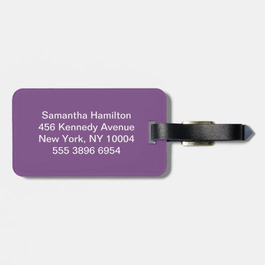 Magenta Stripes | Gele rode tinten Gepersonaliseer Bagagelabel (Achterkant horizontaal)