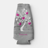 Magenta-structuur van harten Aangepaste flessenkoe Flesjeskoeler (Voorkant)