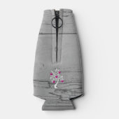 Magenta-structuur van harten Aangepaste flessenkoe Flesjeskoeler (Achterkant)