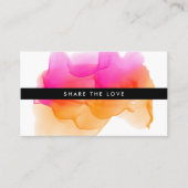 Magenta Sunset Modern Waterverf Blot Aanbevelingskaartje (Voorkant)