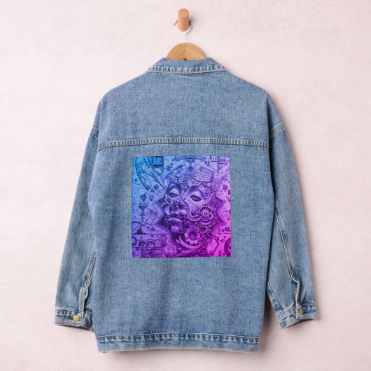 Magenta Surrealisme Denim Jacket (Hangar)