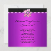 Magenta Sweet 16 Feest Kaart (Achterkant)