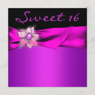 Magenta Sweet 16 Party Kaart