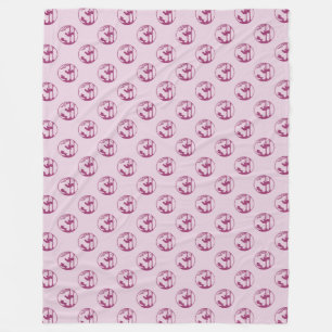 Magenta Swing Silhouette Patroon op Lavendel Fleece Deken