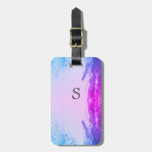 Magenta Swirl Monogram Bagagelabels (Voorkant verticaal)