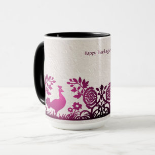 Magenta Thanksgiving kalkoen bloemenmok Mok