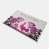 Magenta Thanksgiving Turkije Bloemendeurmat Deurmat (Schuin)