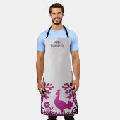 Magenta Thanksgiving Turkije Floral Schort (Gedragen)