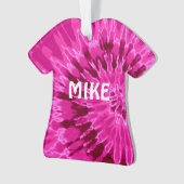 Magenta Tie Dye T-shirt Ornament (voorkant)