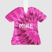 Magenta Tie Dye T-shirt Ornament (achterkant)