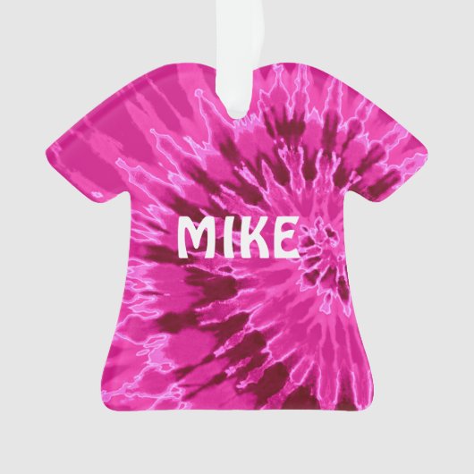 Magenta Tie Dye T-shirt Ornament (voorkant)