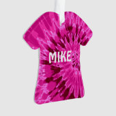 Magenta Tie Dye T-shirt Ornament (voorkant)