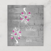 Magenta Tree of Hearts Reception Place Card Plaatskaartje (Buitenkant ongevouwen)