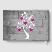 Magenta Tree of Hearts Wedding Guestbook Gastenboek (Achterkant)