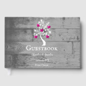 Magenta Tree of Hearts Wedding Guestbook Gastenboek (Voorkant)