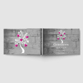 Magenta Tree of Hearts Wedding Guestbook Gastenboek (Volledig)