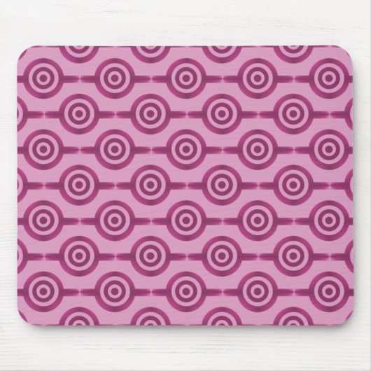 Magenta Trendy Circles Mousepad Muismat (Voorkant)