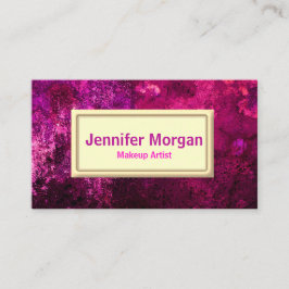 Magenta Trendy Modern Abstract Gold Makeup Artist Visitekaartje