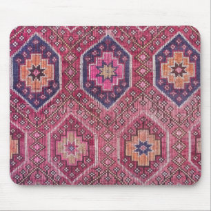 Magenta Tribal Geometric Rug Muismat