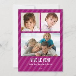 Magenta Triple carte de photo de vacances Kaart