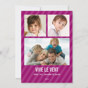 Magenta Triple carte de photo de vacances Kaart