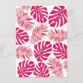 Magenta tropische bladeren bridal bingo spelkaart informatiekaartje (Achterkant)